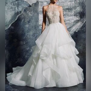 Morilee Madeline Gardner Beaded Lace Ballgown Wedding Dress Size 11/12 Bridal